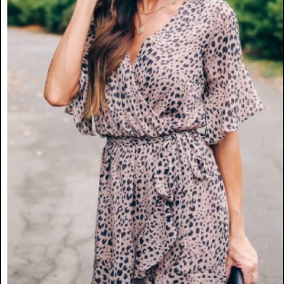 melissakayboutique Dresses & Skirts - Leopard And Lavender ruffle Print Dress Boutique